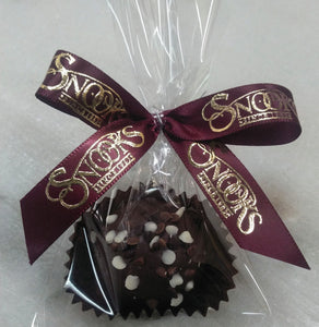 Truffle with clear bag and hand tied Snooks bow