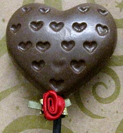 Heart chocolate lollipop